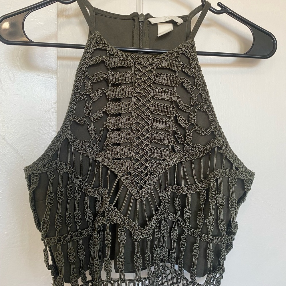 H&M Green Crop Top